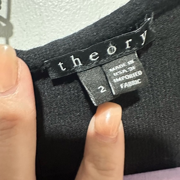Theory Black Beyao Diamond Knit Fit and Flare Silhouette Textured Dress Size 2 - Picture 3 of 4